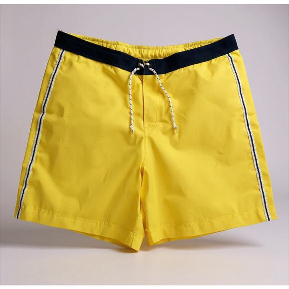 Polo Sport Ralph Lauren Swim Trunks Yellow Mesh Lined Size L Vintage 90s - Picture 1 of 13